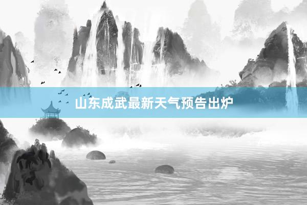 山东成武最新天气预告出炉